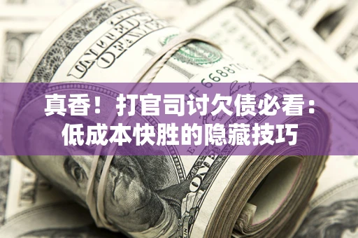济南真香！打官司讨欠债必看：低成本快胜的隐藏技巧